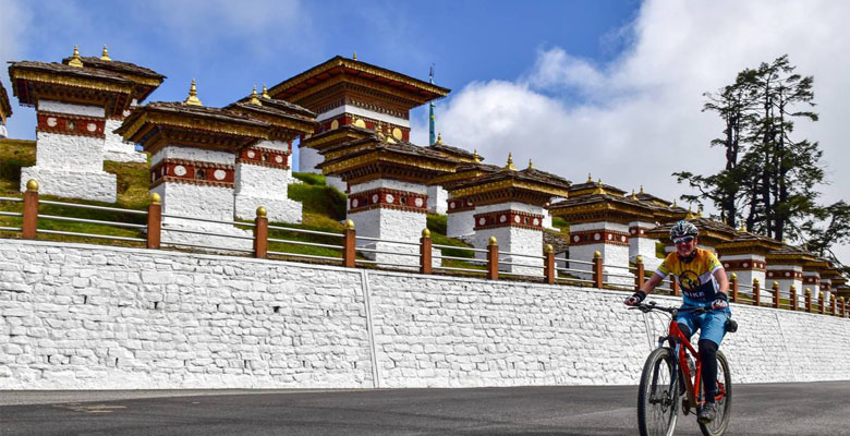 It's safe traveling on a solo bike tour in Bhutan