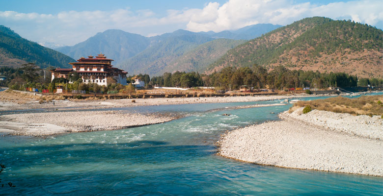 Crystal Clear River in Punakha