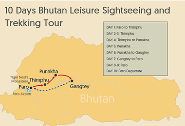 10 Days Bhutan Leisure Sightseeing and Trekking Tour