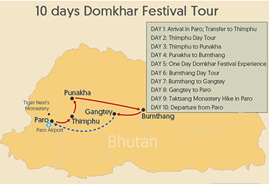 10 days Domkhar Festival Tour Map