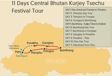 11 Days Central Bhutan Kurjey Tsechu Festival Tour