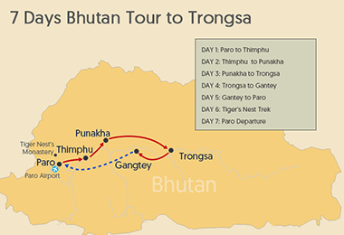 7 Days Bhutan Tour to Trongsa