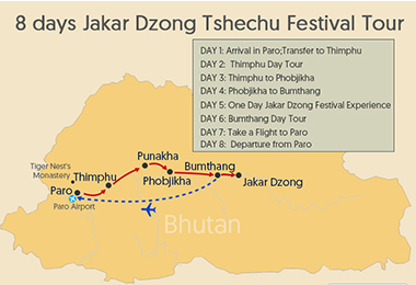 8 days Jakar Dzong Tshechu Festival Tour