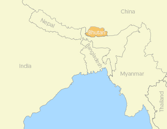 Bhutan and Surrouding Map