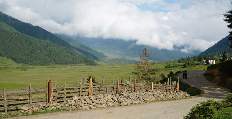 The Road through Phobjikha Valley