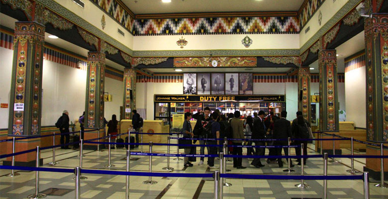 Bhutan immigration desk at the airport