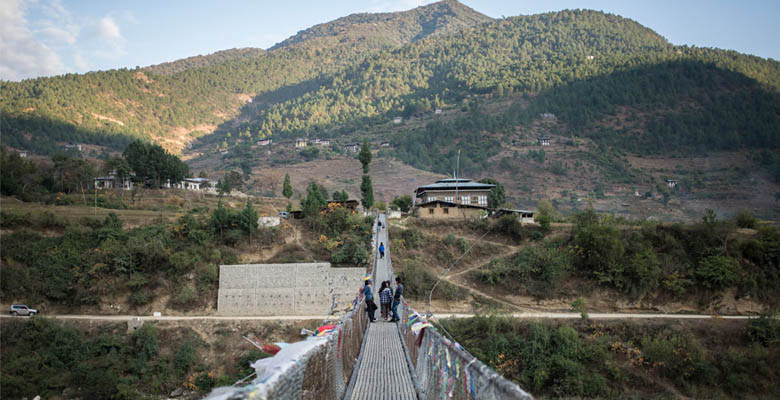 Suspension Bridge in Punakha