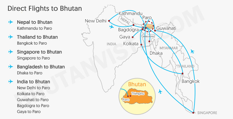 Direct Flights to Bhutan