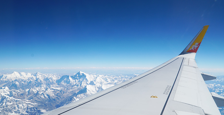 The Himalayas from Nepal Bhutan Flight