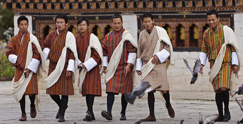 The Bhutanese wearing the Kabney