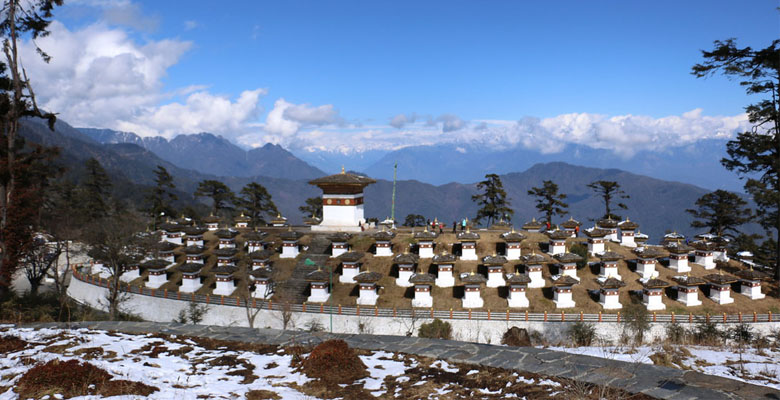 Visit Bhutan in February at the Dochula Pass